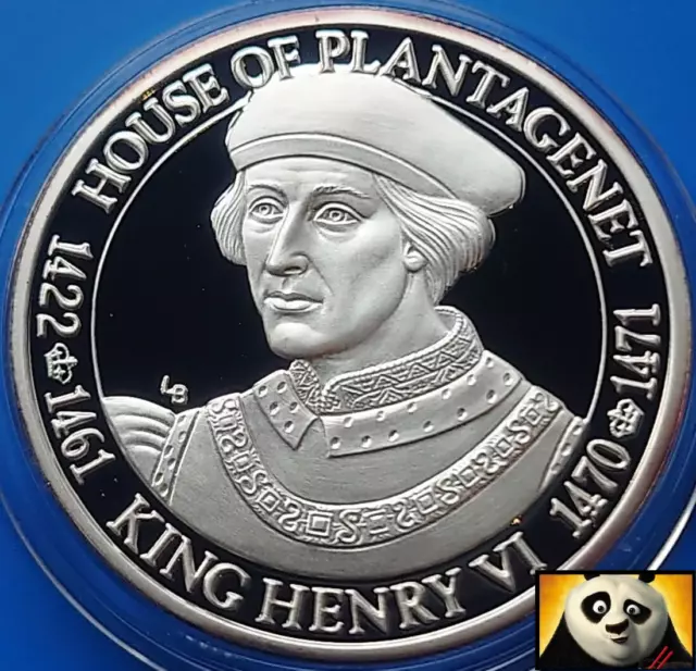 2002 TURKS AND CAICOS 20 Crowns Plantagenet H. King HENRY VI Silver Proof Coin