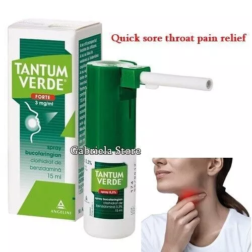 Tantum Verde Forte Spray for Oral Mucosa Sore Throat Quick Pain Relief Cold Flu