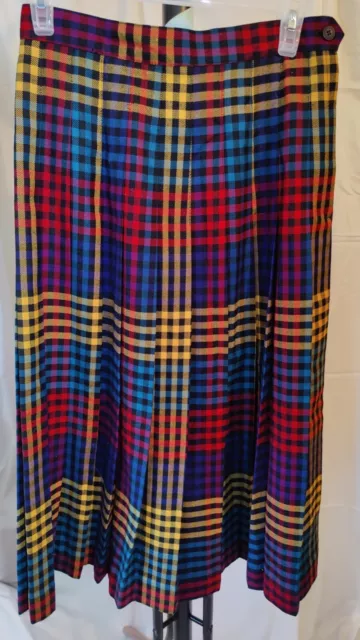 Panther Vintage Skirt Size Sm Midi Pleated Plaid Vtg Pant-her