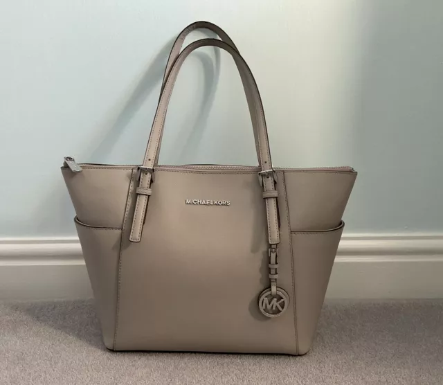 Michael Kors Jet Set East/West Saffiano Leather Tote Bag Cement Grey