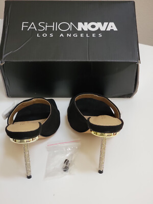 NWB Fashion Nova Rhinestone Heel Stiletto Heels Women's Size 7.5  Shoes