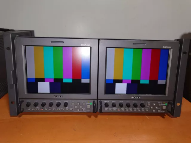Sony Rackmount 2x LMD-9050 Multiformat Professional Video Monitor LCD 2x AC-LMD9