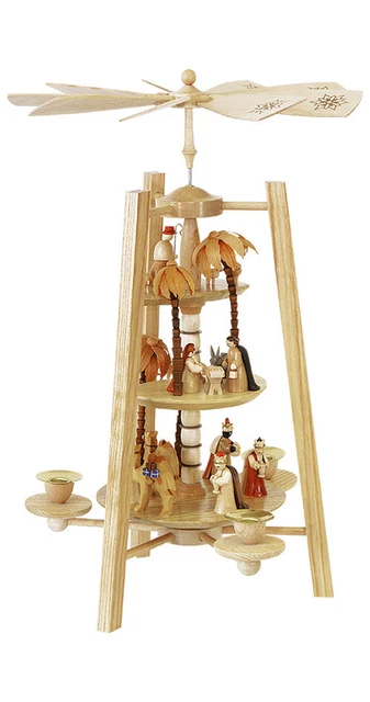 Pyramide de Noël scène de la Nativité, 3 étages, hauteur 42 cm, .. RG 15918 neuf