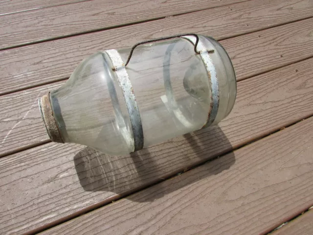 Old Vintage One-Gallon Glass Minnow Jar Trap