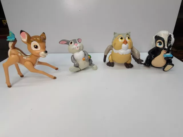 McDonald's 1988 Figures Vintage Disney Bambi, Thumper & Friend Owl Lot of 4