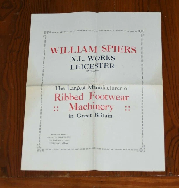 William Spiers XL Works Advertising Brochure Sewing Machine Industrial 1880s