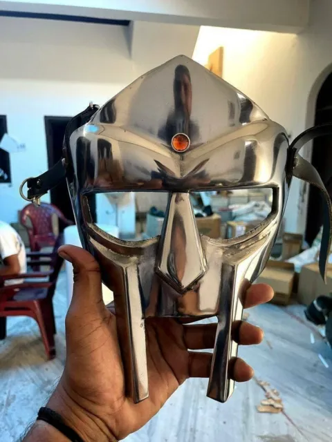 Steel Roman Gladiator Helmet Face Mask Hand Forged MF Doom Medieval Halloween