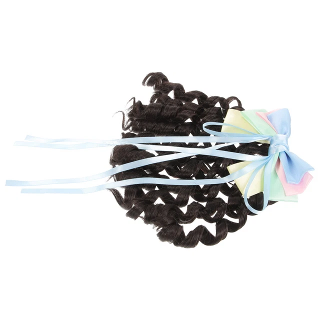 Parrucca arricciata riccia fiocco ballo cosplay acconciatura festa ballo accessorio capelli per