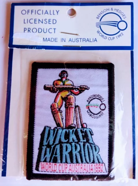 WORLD CUP CRICKET vintage souvenir woven sew on cloth patch badge