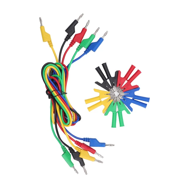 TEST LEADS SET Banana Plug To Crocodile Clip Circuit Electrical Testing ...