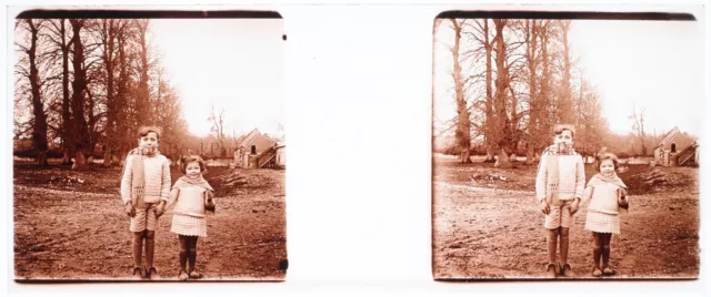 FRANCE Family c1930 Photo Stereo Glass Plate Vintage P29L5n7 2