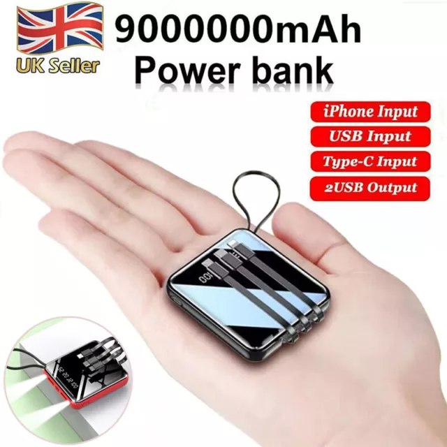 Power Bank 9000000mAh Portable Fast Charging Battery Pack Charger For Phone UK