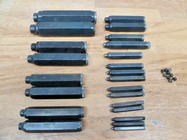 Vintage Machinist Heimann Transfer Screw Punch Sets (23) sizes with extras