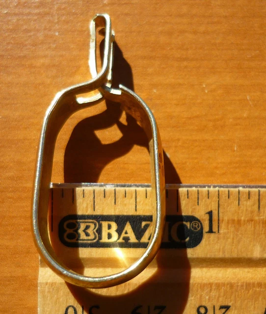 Lot of 13 Vintage Brass 5/8" Oval Oblong Clip-On Cafe Curtain Drapery Rings 3