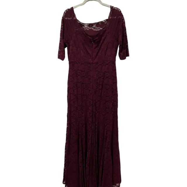 Torrid Size 14 Gown Maxi Dress Special Occasion Burgundy Lace Off The Shoulder
