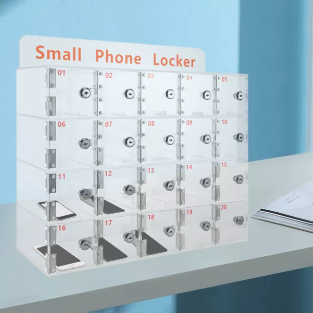 20 Slots Cellphone Locker Cell Phone Storage Box Fit Employees Classroom on Wall
