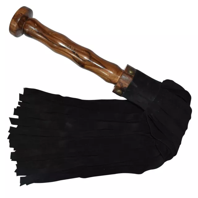 Genuine Suede Leather 50 falls with Hand-crafted Wooden handle Thuddy Flogger