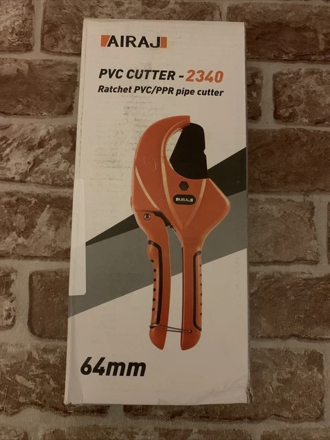 AIRAJ Pro Tagliatubi e tubi in plastica 64 mm - Tipo a cricchetto PVC Taglio tubi in vinile