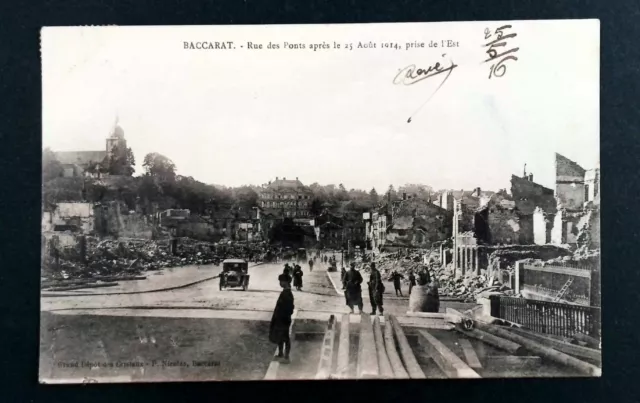 Baccarat Rue Des Ponts Ww1 La Grande Guerre 14/18 Cpa France 1639