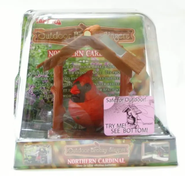 TAKARA Outdoor Breezy Singers : Northern Cardinal Motion-Activated Solar Powered