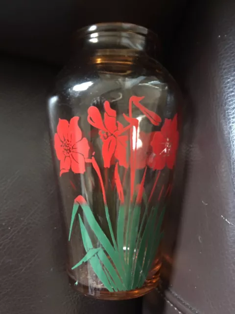 Vase Verre Art Déco Narcisse Rouge