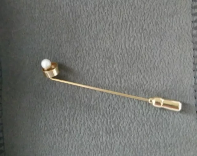 vintage Anson minimalist 12k gold filled pearl lapel stick vtg pin brooch