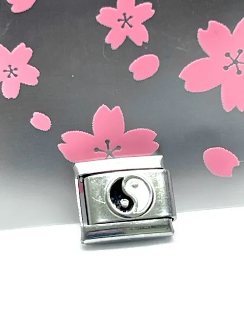 Yin Yang Silver Classic Italian Charm fits all 9mm Italian bracelet Gift Present