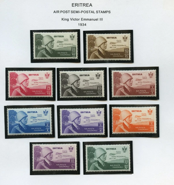 Eritrea Selection Of1915/36  Period Scott #B1/37 C1/16 Cb1/Cb10 Mint Mostly Lh