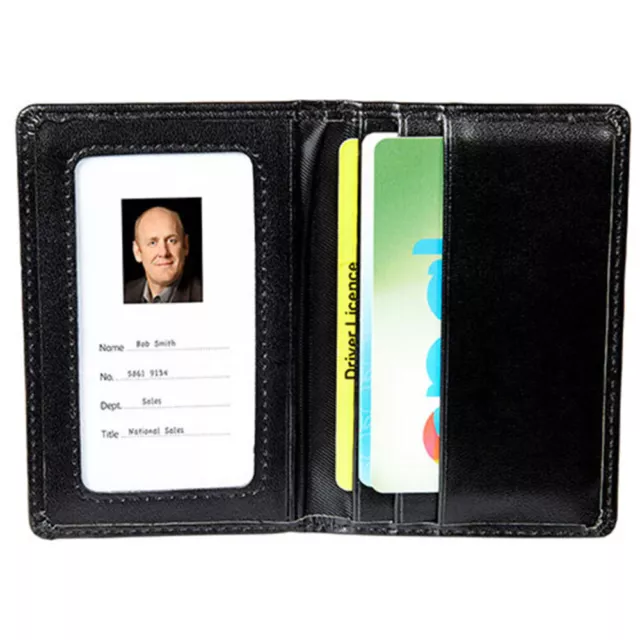Rexel Women/Men ID Bank Cards Pass Holder Wallet Leatherette Finish - Black