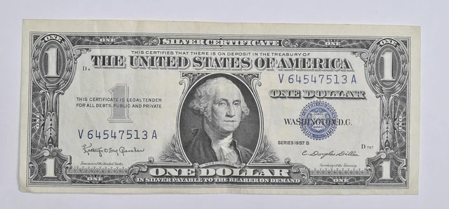 Crisp - 1957-B United States Dollar Currency $1 Silver Certificate *086