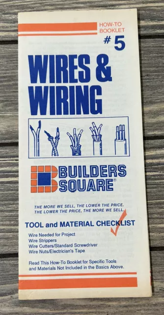 Vintage Builders Square How To Booklet #5 Wires And Wiring Brochure Pamphlet