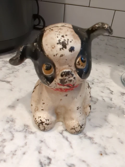 Hubley Cast Iron Fido Dog Coin Bank Original