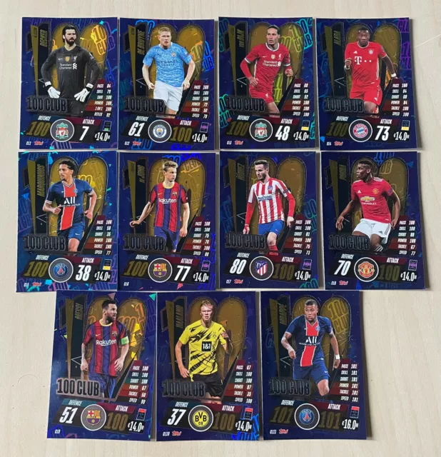 Match Attax Uefa Champions League 2020 2021 100 CLUB All cards to choose