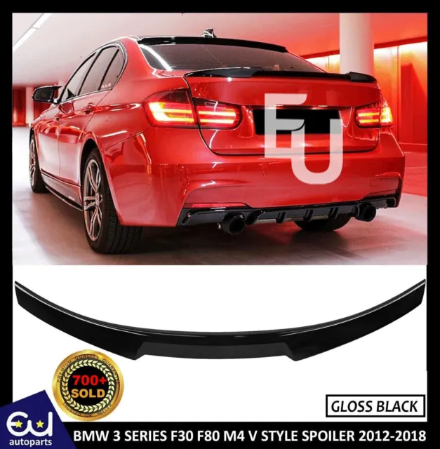 FOR BMW 3 Series F30 F80 M4 V Style Rear Trunk Lid Boot Spoiler M
