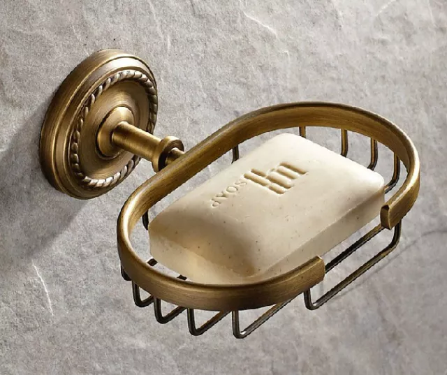 Antique Brass Wall Mounted Bathroom Soap Dish Holder Accessories 2ba100