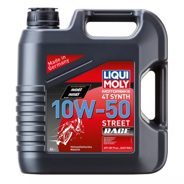 Motoröl LIQUI MOLY 1686 Motorbike 4T Synth 10W-50 Street Race vollsynthetisch 4L