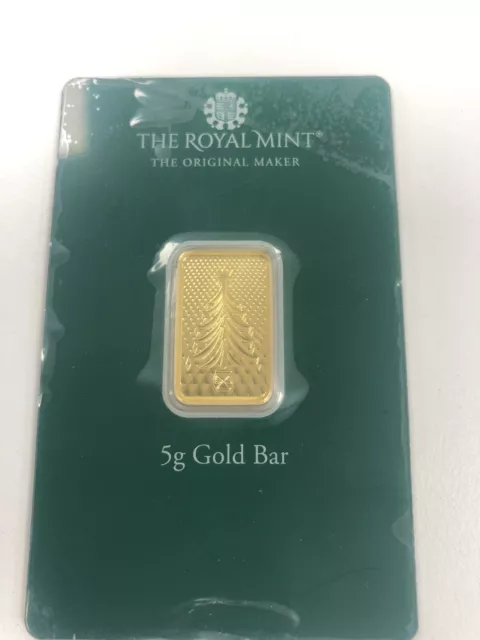 Royal Mint Christmas 5G Gold Bar