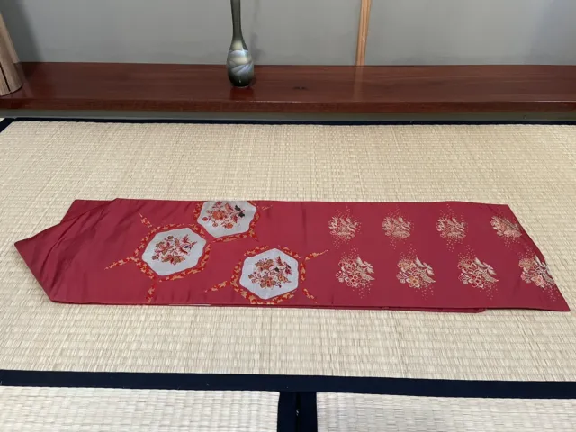 Vintage beautiful Red Japanese Nagoya Obi