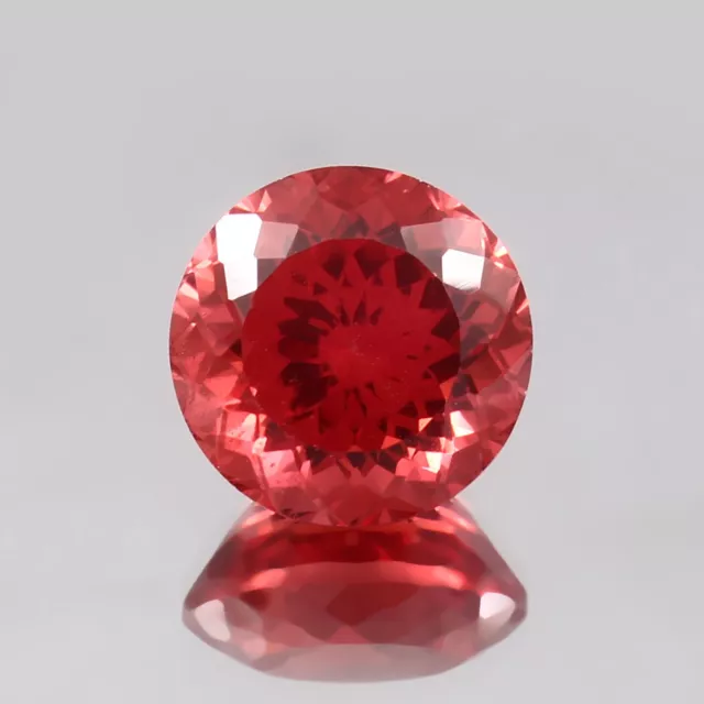 AAA Naturel Ceylan Padparadscha Saphir Desseré Rond Gemme Coupe 14x14 MM