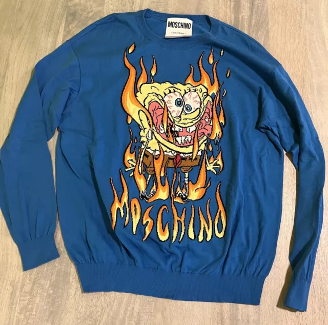 Moschino Sweatshirt Size 40 SpongeBob  Blue 2