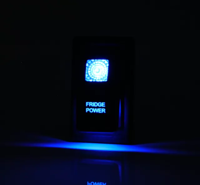 Dual LED BACKLIT Laser Etched FRIDGE POWER Rocker Switch