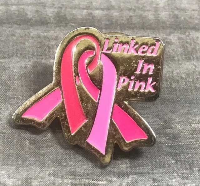 Breast Cancer Awareness Linked In Pink Ribbon Lapel Hat Vest Backpack Bag Pin
