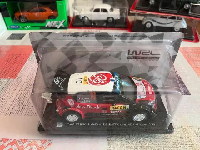 Voiture Miniature Citroen C3 WRC Rallye Catalogne Loeb 2018 au 1/24