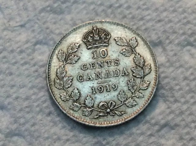 1919 Canada silver 10 cents