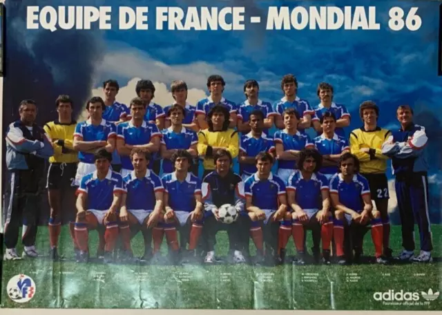 Poster Adidas Equipe De France De Football Mondial 1986 - Mexico 86 - Platini