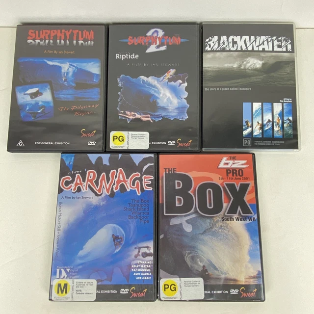 Surfing 5x DVD Bundle Lot Blackwater Surphytum Ian Stewart VGC Free Postage