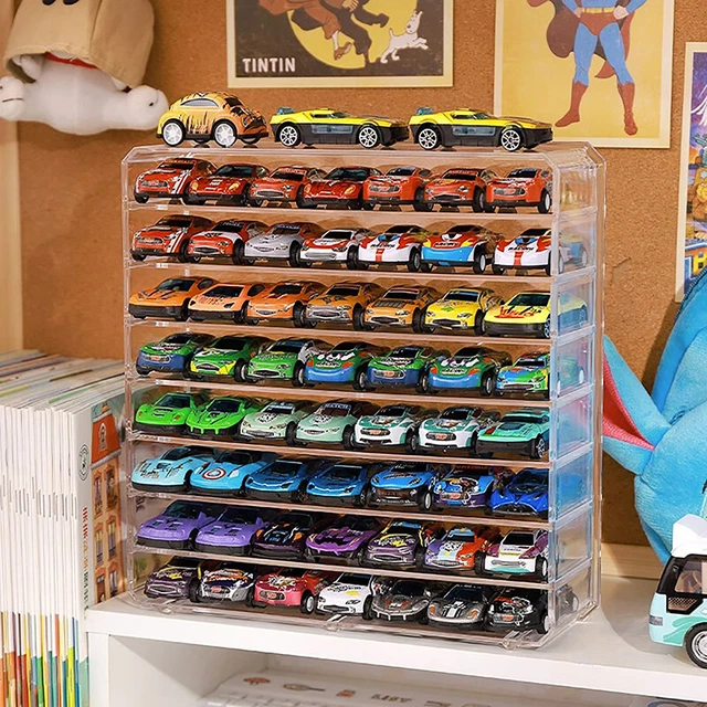 Model Car Display Box 1/64 Carpark Acrylic Model Scene Toys Set Gifts ~~