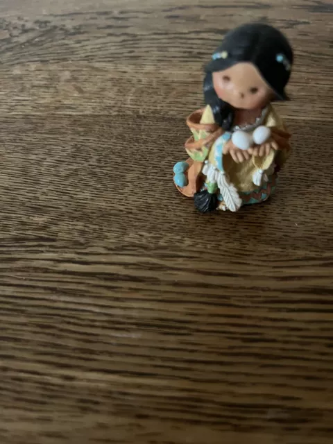 Enesco Friends of the Feather Girl with Eggs #326593 Native American 2”