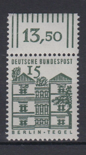 Bund 455 mit Oberrand Deutsche Bauwerke klein 15 Pf postfrisch