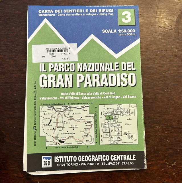 Gran Paradiso Swiss Alps Hiking Map
